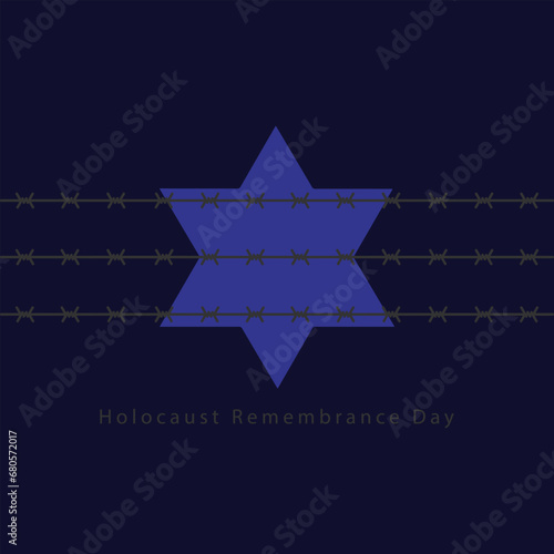 International Holocaust Remembrance Day vector. Star of David . January 27. Important day