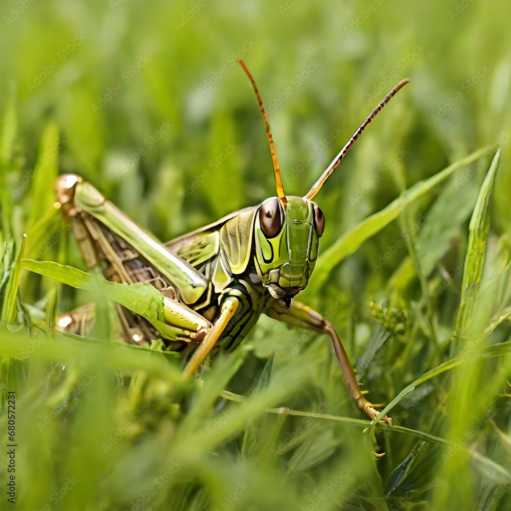 Grasshopper in zoom in nature view Grasshopper in zoom in nature view