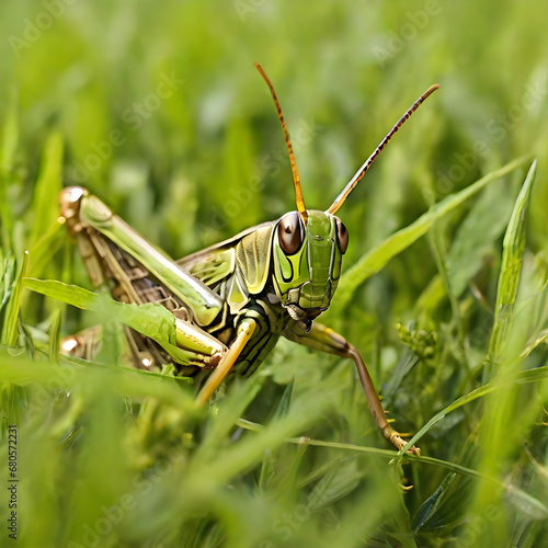 Grasshopper in zoom in nature view