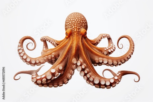 Octopus with Tentacles on white background