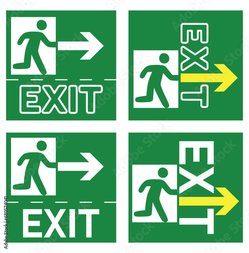 Exit emergency sign vector illustration.