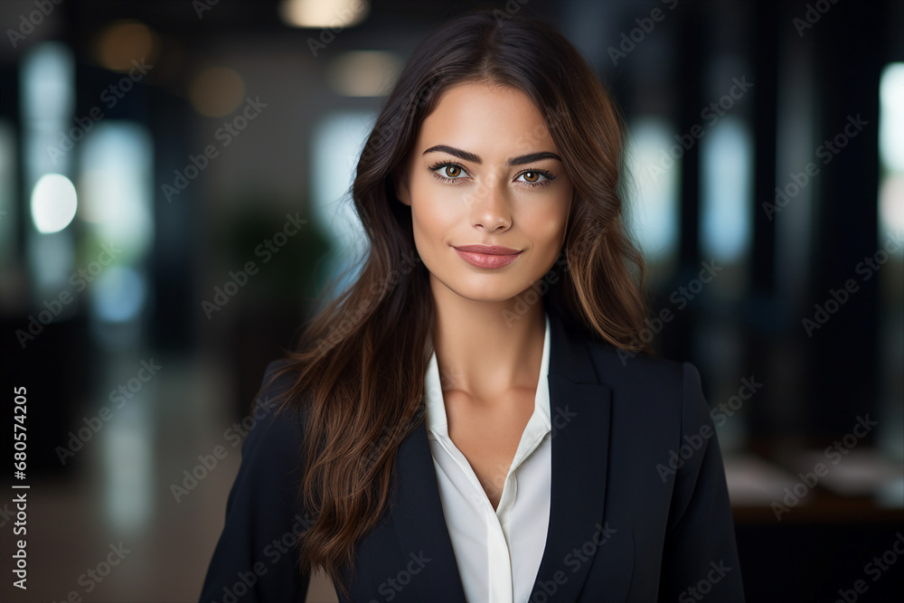 Generative AI picture portrait of amazing gorgeous office worker young woman Generative AI picture portrait of amazing gorgeous office worker young woman