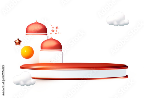 Wallpaper Mural Ramadan Kareem. Holiday product display with empty podium and traditional elements. Islamic holiday design. Torontodigital.ca