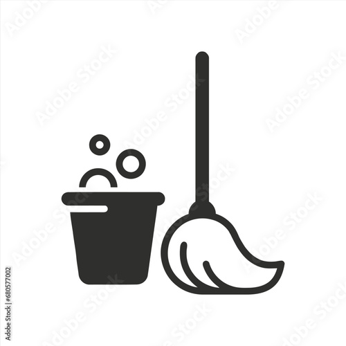 Mop And Bucket Icon