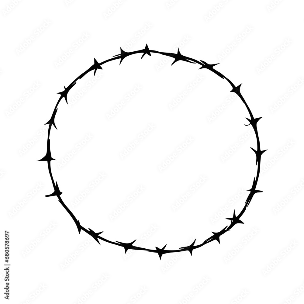circle barbed wire isolated vector