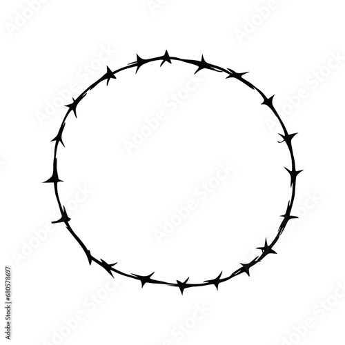 circle barbed wire isolated vector