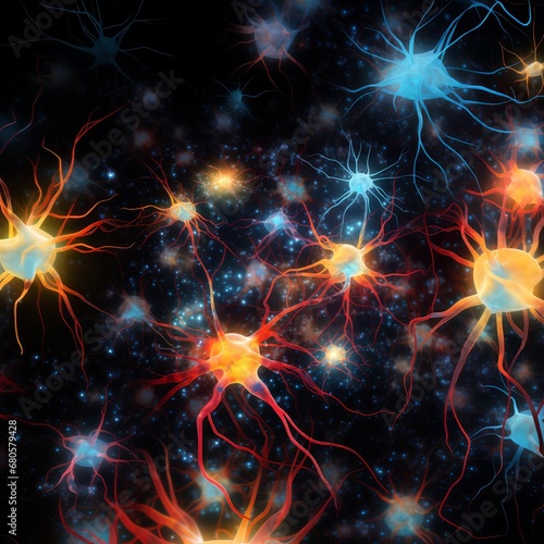 Ornamental structure and fractal effect on black background.