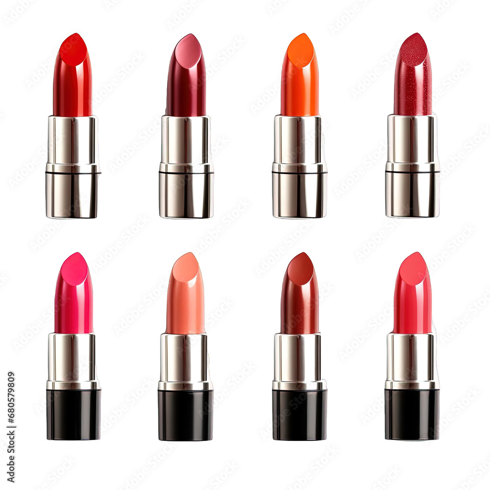 lipstick set isolated on white lipstick set isolated on white