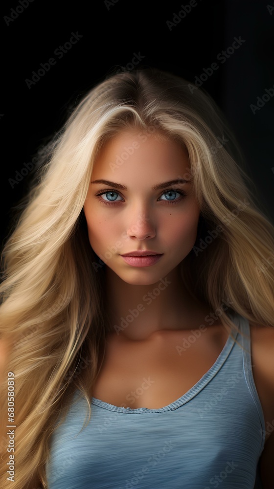 most beautiful woman in the world, blonde with blue eyes, summer dress. generative AI