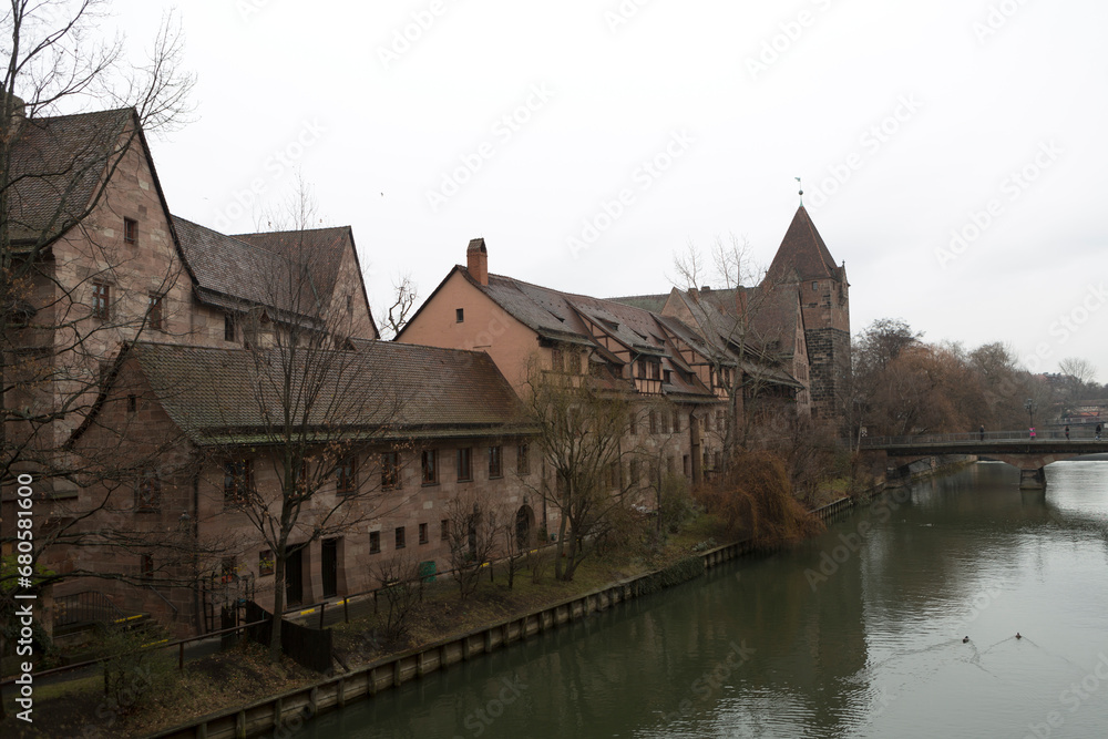 Fototapeta premium Germany Nuremberg on an autumn cloudy day