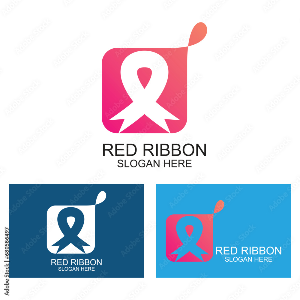 Red ribbon logo design design simple concept Premium Vector Red ribbon logo design design simple concept Premium Vector