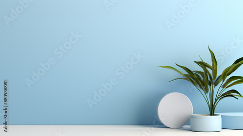 Minimal light blue background for a presentation, product placement