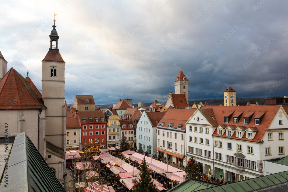 Obraz premium Germany Nuremberg city view on a cloudy autumn day