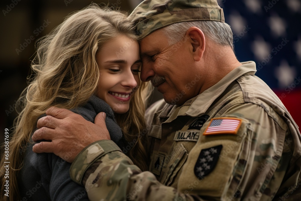 Military reunion father daughter love