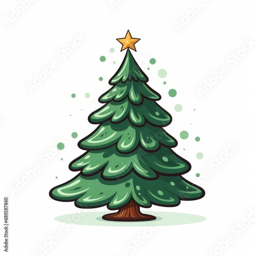 Vector-Style Christmas Tree With Decorative Ornaments 4