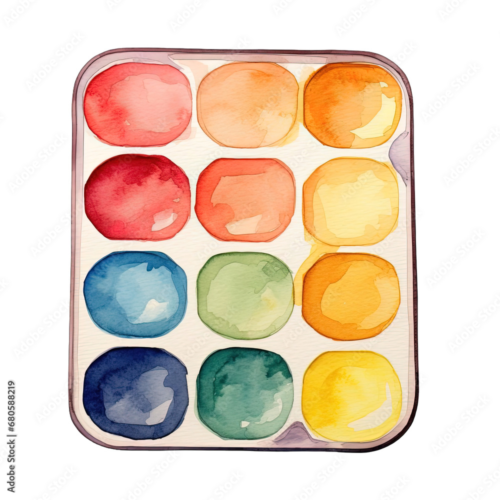 watercolor palette isolated on white watercolor palette isolated on white