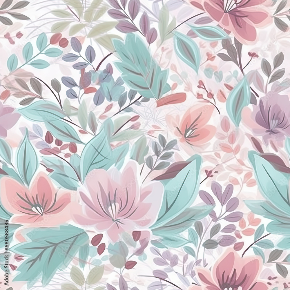 Soft Pastel Floral Pattern for Elegant Design