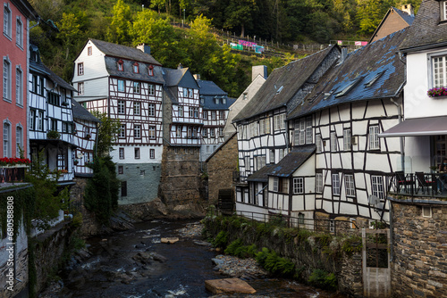 Germany view of the city of Monschau on a sunny autumn day