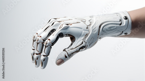 3D rendered futuristic high tech prothesis on an isolated background - Generative AI