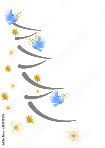 Weihnachtsbaum mit Friedenstauben