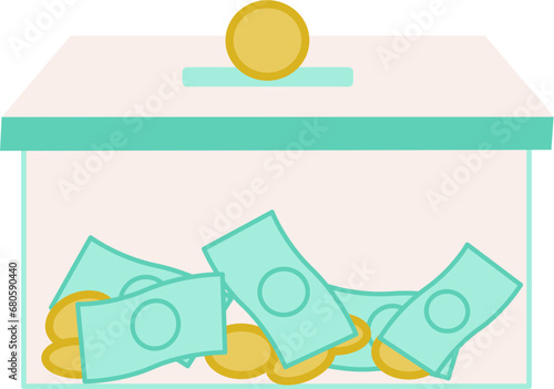 Box donation with money