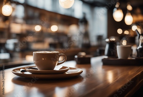 This stunning coffee shop photograph featuring a cozy shelf and table setup perfect for a cafe or restaurant