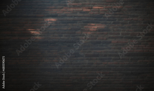 Old grunge and rustic dark black brick wall. Sign. logo or product placement concept background. Advertisement idea. Copy space. photo