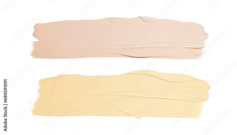beige and cream brush strokes isolated on transparent background cutout