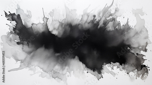 Black background painted with watercolor in abstract concept.
