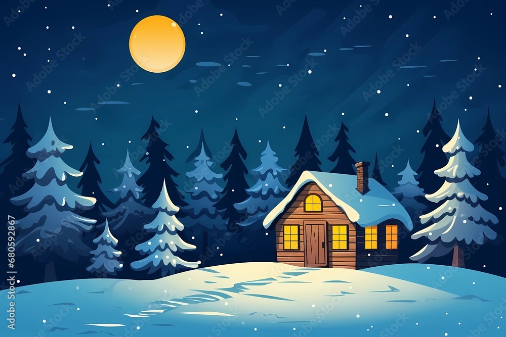 christmas house exterior, christmas decorations, winter desktop background, christmas card