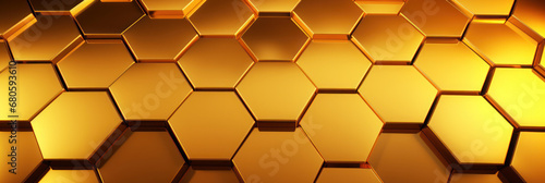 Golden Abstract Hexagon background