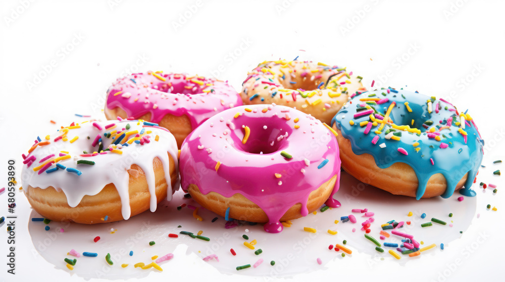 a donuts falling in motion isolated background a donuts falling in motion isolated background