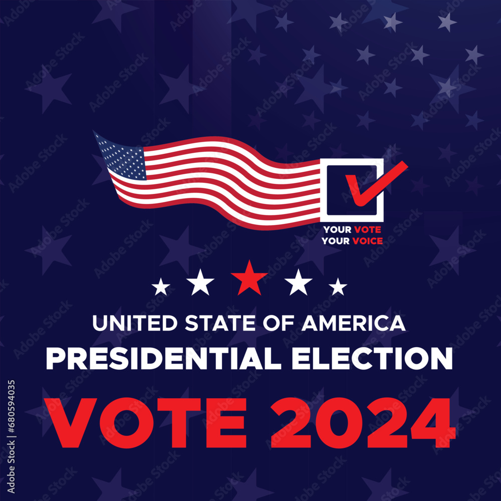 Vote 2024. Presidential election day in united states. Election 2024 USA. Political election campaign banner. background, post, Banner, card, poster design with Vote day November 5 US