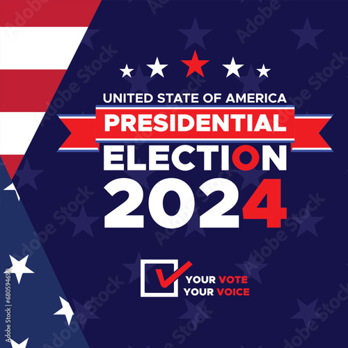 Vote 2024. Presidential election day in united states. Election 2024 USA. Political election campaign banner. background, post, Banner, card, poster design with Vote day November 5 US