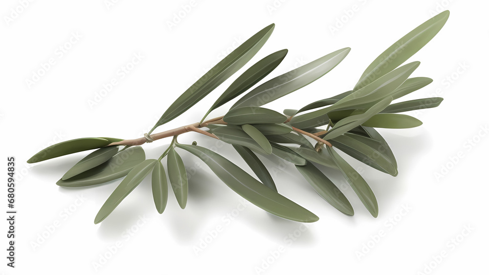 Olive Leaf Painting white background Decoration