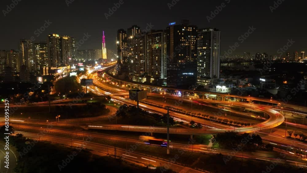 Timelapse Rach Chiec bridge, gateway into Ho Chi MInh City . Timelapse Rach Chiec bridge, gateway into Ho Chi MInh City .