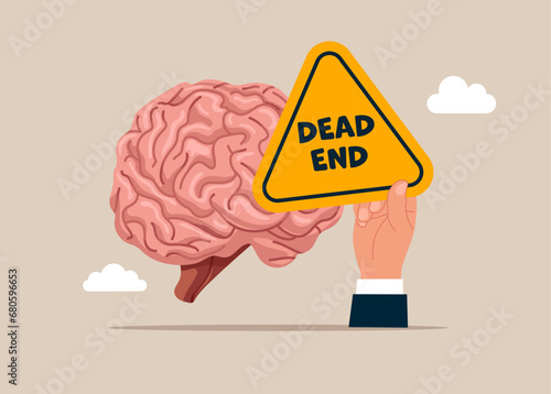 Business dead end. Work around for business obstacle, risk of struggle at the same job for years. Modern vector illustration in flat style