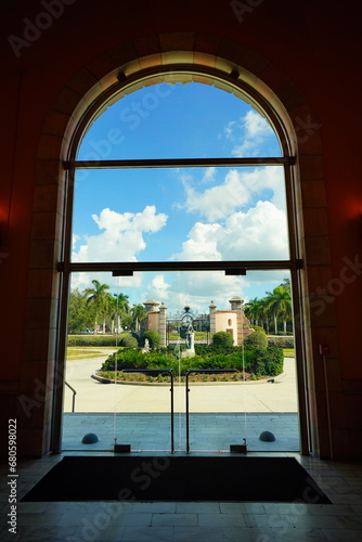 Sarasota, FL, USA - 11 12 2023: The landscape of Ringling museum in Florida 