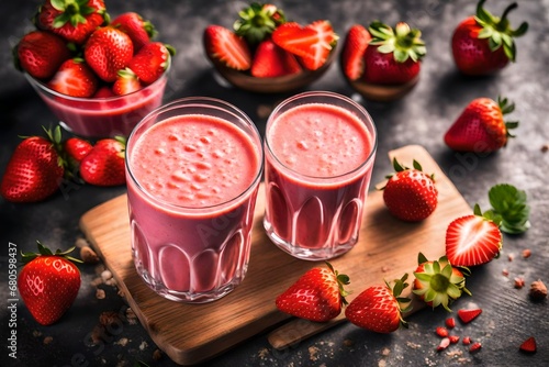 strawberries and juice