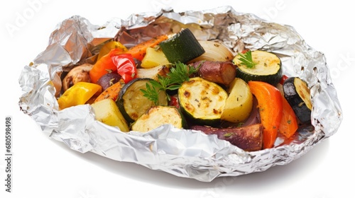 baked vegetables in foil.