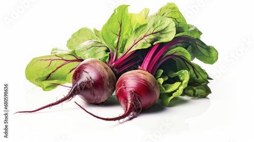 beets on white background.
