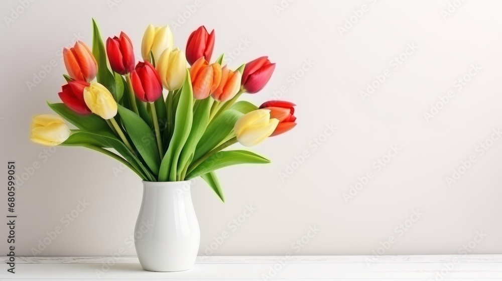 tulips background with place for text.