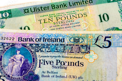 Ulster Bank and Bank of Ireland bank notes, as used in Northern Ireland.