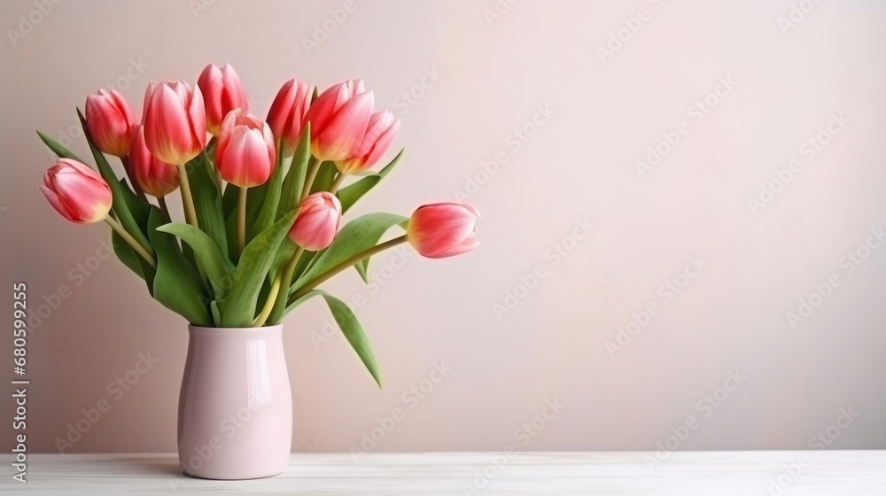 tulips background with place for text.