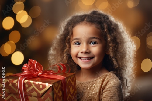 Little happy girl with birthday gifts © bramthestocker