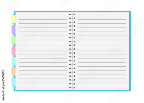 isolated lined pastel journal notebook on transparent background