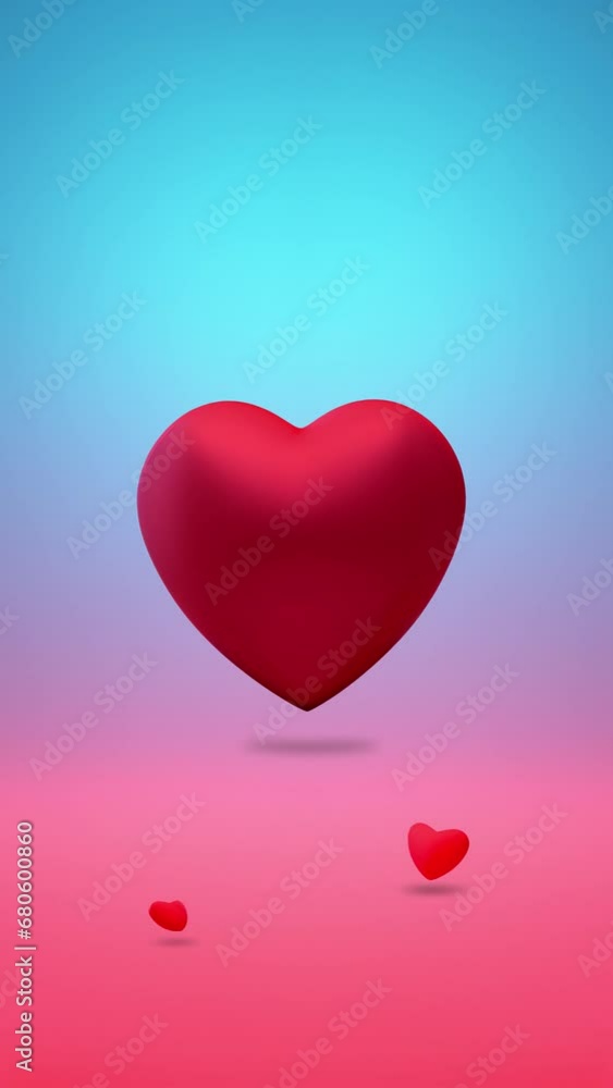 Red Heart on a Vibrant Gradient Background. Seamless loop animation. Red Heart on a Vibrant Gradient Background. Seamless loop animation.