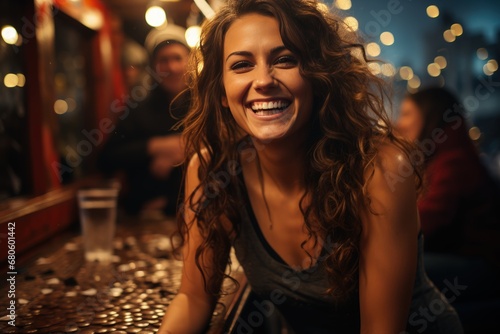 Happy smiling girls in bar hen-party © bramthestocker