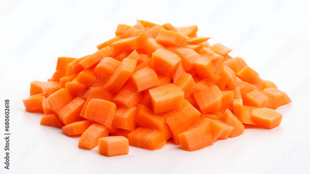 sliced carrots on white background. sliced carrots on white background.