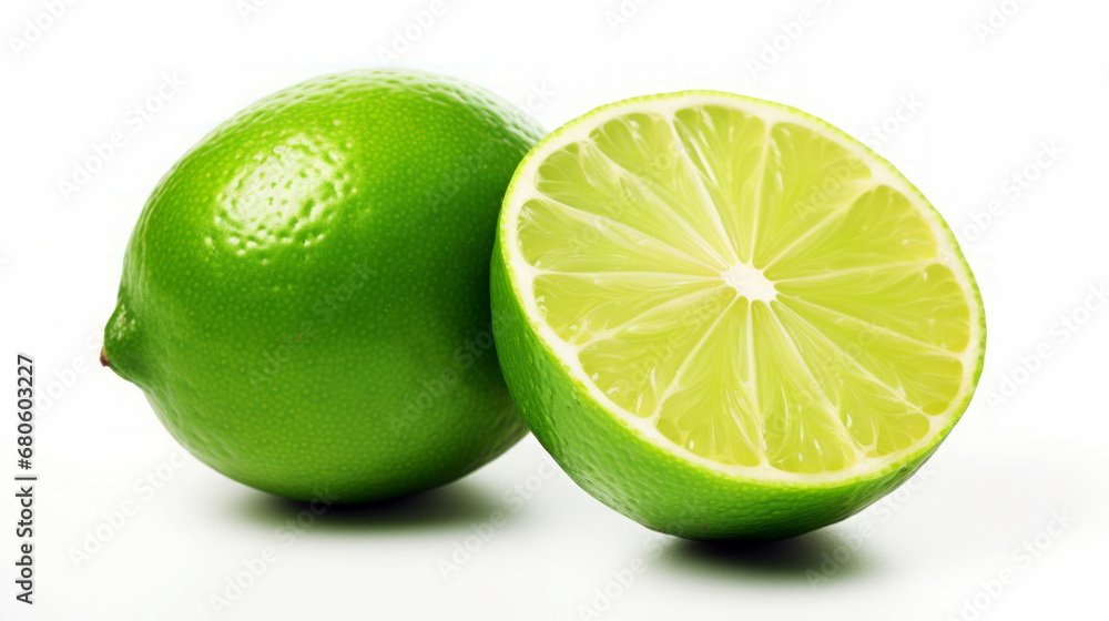 Lime Halves on White Background Lime Halves on White Background